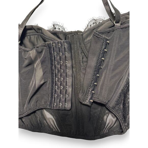 Dealmore Black Floral Lace Bustier Top Approx size Medium - Picture 8 of 10